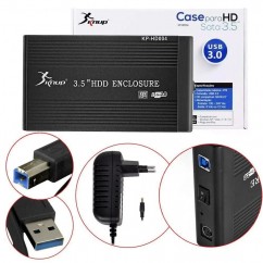CASE/GAVETA PARA HD SATA 3.5 POLEGADAS KNUP EXTERNO USB 3.0 PRETO - KP-HD004 