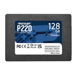HD SSD 128GB 2.5 PATRIOT P220, SATA 3.0 (6GB/S), LEITURA 550MB/S E GRAVAÇÃO 500MB/S - P220S128G25